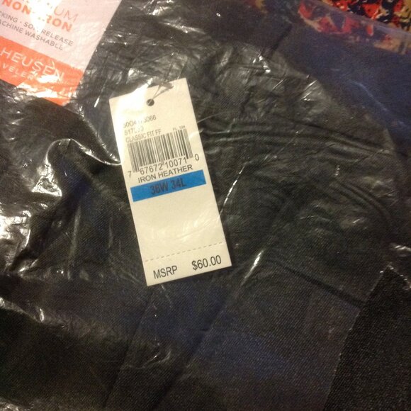 Van Heusen Men's Gray Traveler Dress Pants - 36"W x 34"L - New with Tags - Picture 2 of 5